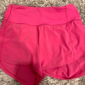 Lululemon sonic pink  speed up shorts